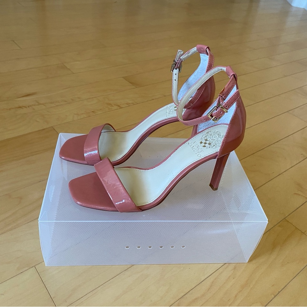 Vince Camuto Leather Lauralie Rose/Nude High Heel Elegance